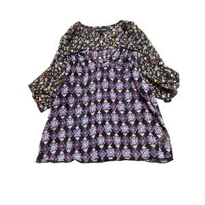 Mason & Mackenzie Shirt Womens Small Oversized Boxy Boho Hippie Peasant‎ Ladies